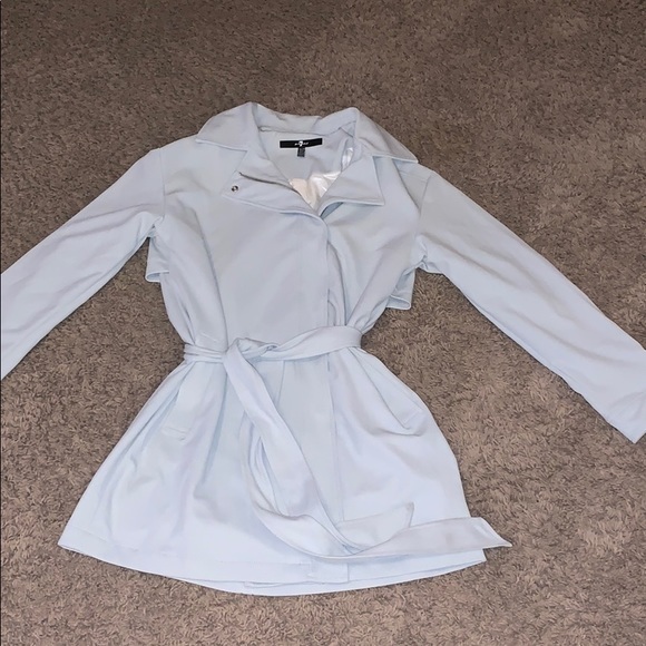 7 for All Mankind Asymmetrical drape trench coat - Picture 3 of 5